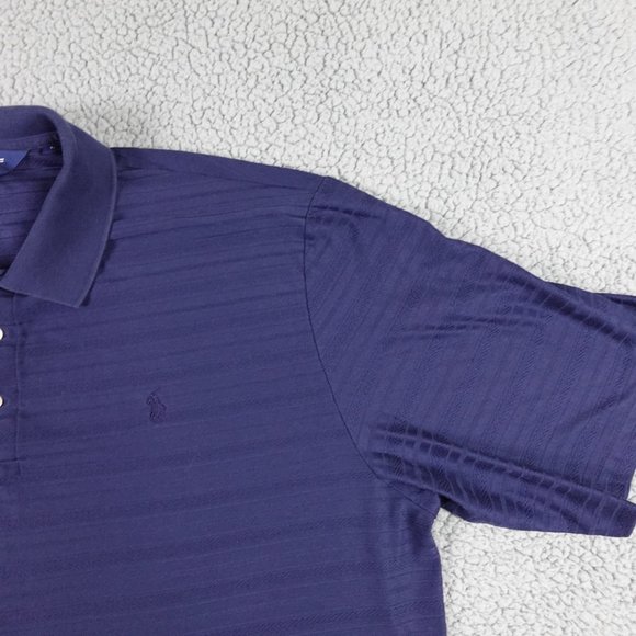 VTG Polo Golf Ralph Lauren 100% Pima Cotton Shirt Mens Large Navy Short Sleeve - Picture 2 of 13